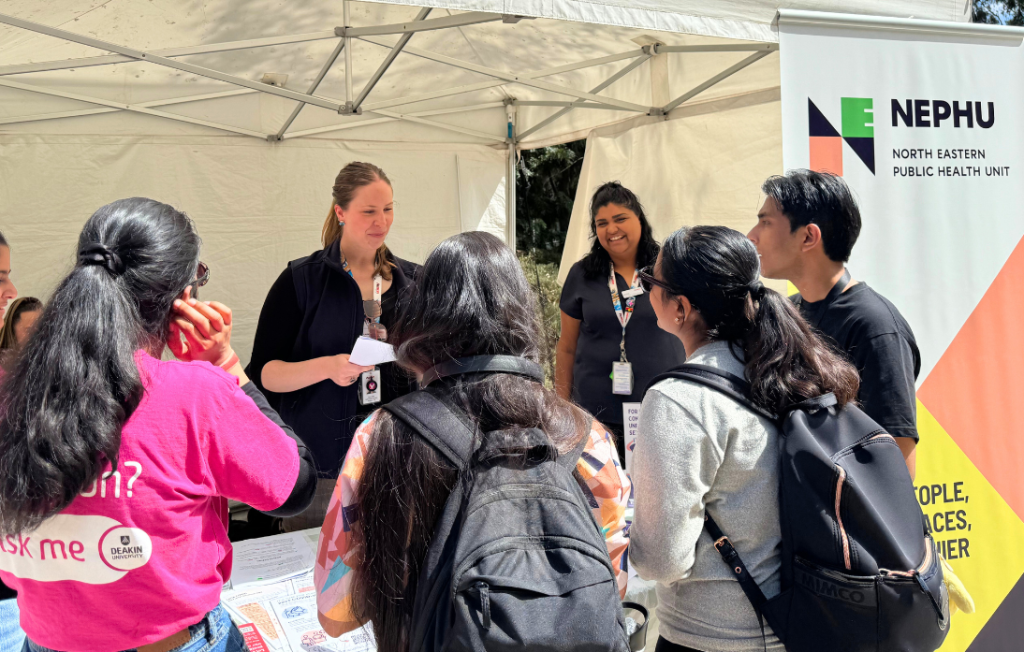 NEPHU staff at Deakin University O-week event.